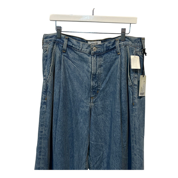 AGOLDE WOMENS 29 ELLIS TROUSER HIGH RISE ANKLE WIDE JEANS BAFFLE BLUE NEW - Picture 6 of 13